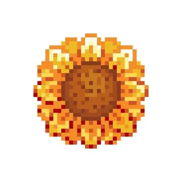 Sunflower beading pattern. Pixel sunflower image. cross stitch pattern vector イラスト素材