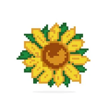 Sunflower beading pattern. Pixel sunflower image. cross stitch pattern vector Stock Illustration