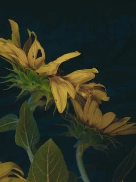Sunflower on black background Foto stock