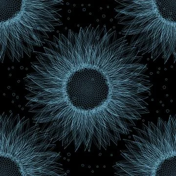 Sunflower blue tile Illustrazione stock