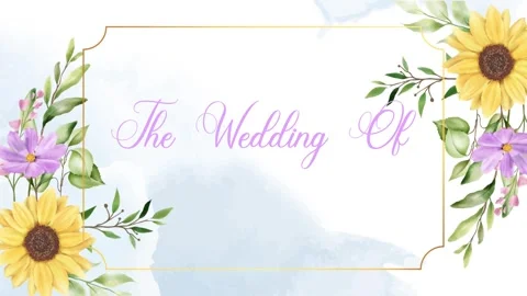 Sunflower border frame wedding invitation template Stock Footage 251617320