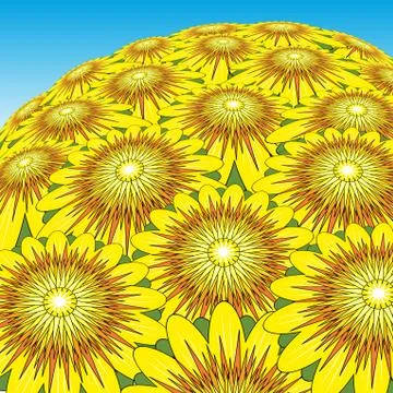 Sunflower bunch Stock Illustration