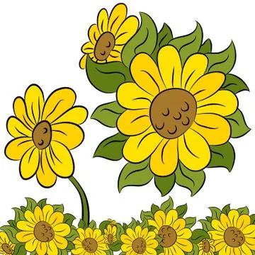 Sunflower design element Stock Illustration