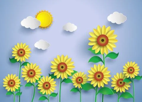 Sunflower field. Stock Illustration