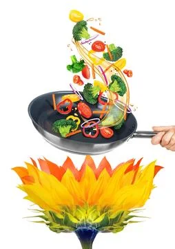 Sunflower-fire-oil Stock Illustration