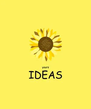 Sunflower flat design. Your ideas. Inspiration for ideas. Sunflower on a brig Stock Illustration