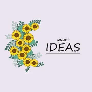 Sunflower flat design. Your ideas. Inspiration for ideas. Weave sunflowers on Stock Illustration