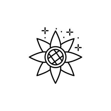 Sunflower, flower icon. Simple line, outline vector of Thanksgiving day icons 스톡 일러스트