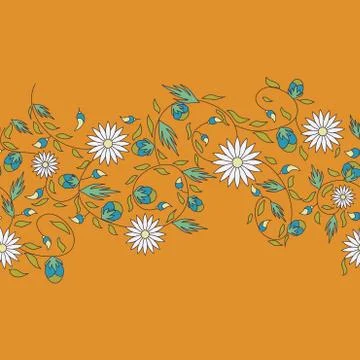 Sunflower flower seamless background Stock Illustration