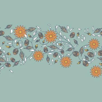 Sunflower flower seamless background Stock Illustration