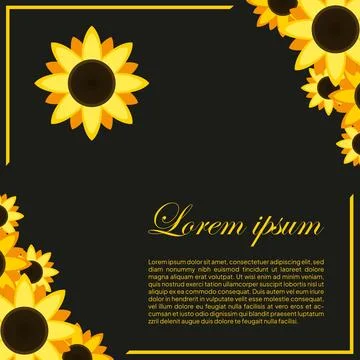 Sunflower frame social media post template design in vector Stock Illustration