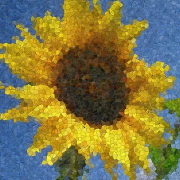 Sunflower glass mosaic generated texture Stock Illustration