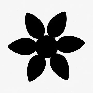 Sunflower icon black solid style isolated on white background Illustrazione stock