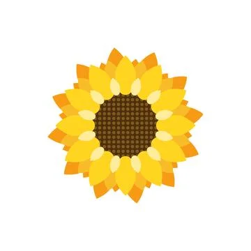 Sunflower icon in flat style. Flora vector illustration on isolated backgro.. Stock Illustration