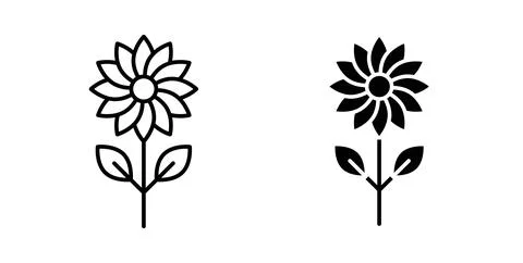 Sunflower icon vector art Illustrations Stock Illustration