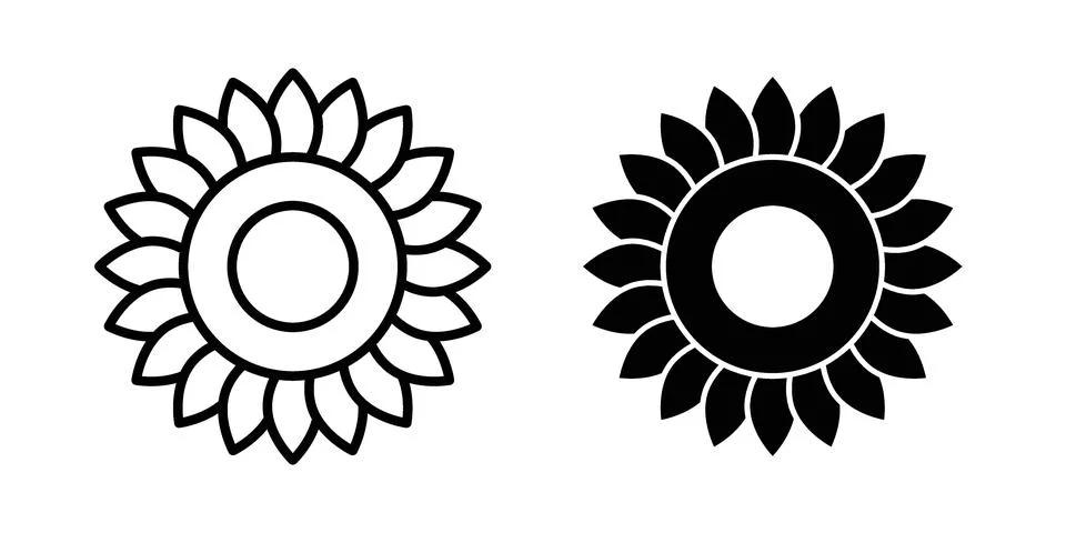Sunflower icon vector design illustrations Stock Illustration