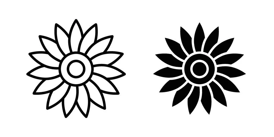 Sunflower icon for web projects 库存插图