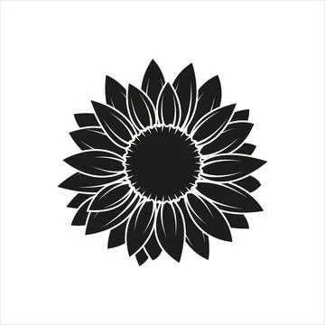 Sunflower icon on white back Stock Illustration