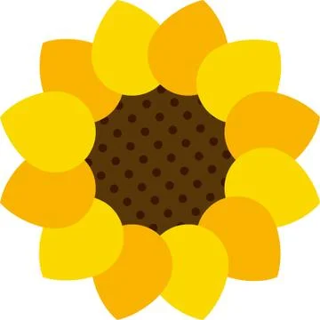 Sunflower icon on white isolated background. Vector Illustration. Stock Illustration