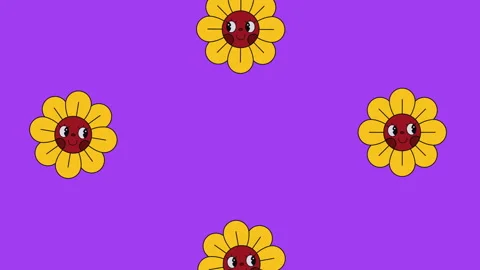 Sunflower kawaii style pattern animation Stock Footage 246540050