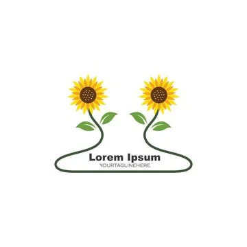 Sunflower logo icon vector Illustrazione stock