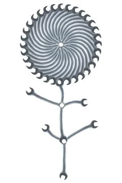 Sunflower made of spanners Stock Illustration