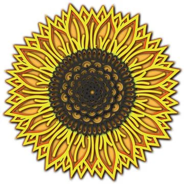 Sunflower mandala Stock Illustration