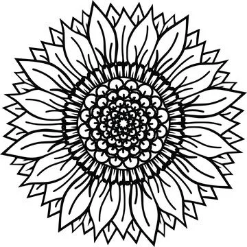 Sunflower mandala Stock Illustration