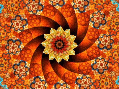 Sunflower mandala with pattern abstract background Stock Illustration