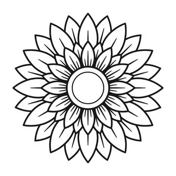 Sunflower mandala pattern for coloring pages and printable art Stock Illustration