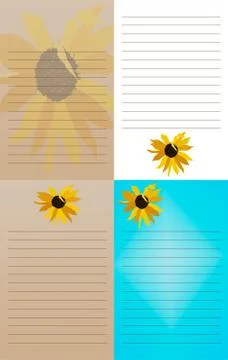 Sunflower notepads - set of 4 库存插图