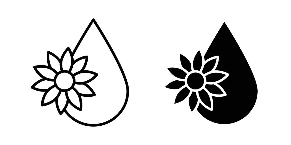 Sunflower oil icon solid, line, and editable vector set. Stock Illustration