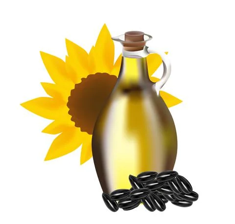 Sunflower oil isolated Illustrazione stock