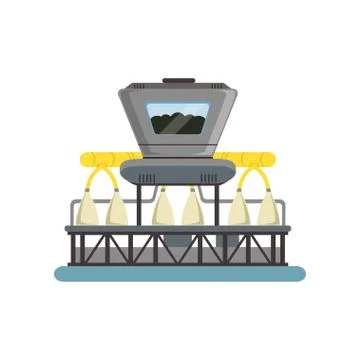 Sunflower oil production process vector Illustration on a white background Stock Illustration