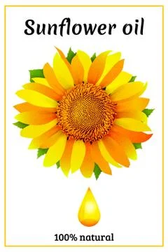 Sunflower oil vector background Stock Illustration