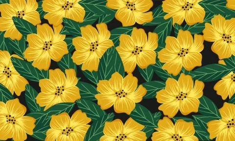 Sunflower Pattern Background Stock Illustration