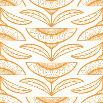 Sunflower pattern background. Vector floral seamless repeat in yellow Illustrazione stock