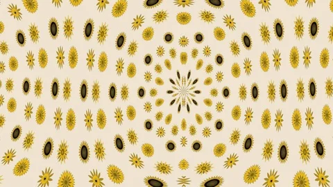 Sunflower pattern changing colour Stock Footage 71217850
