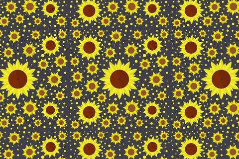 Sunflower pattern illustrated on background Stock Illustration