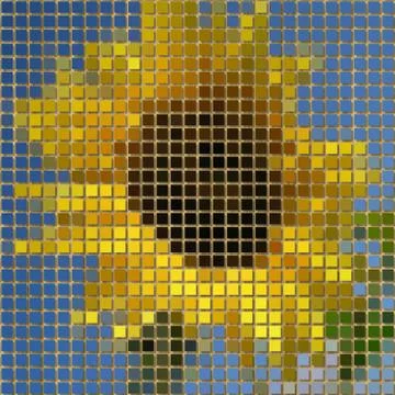 Sunflower pixelated image generated texture Stock Illustration