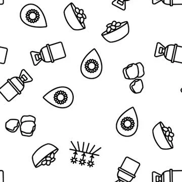 Sunflower Products Vector Seamless Pattern Illustrazione stock