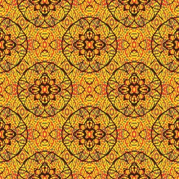 A sunflower rosette mosaic seamless vector pattern Stock Illustration