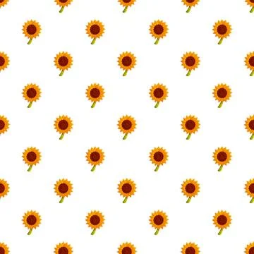 Sunflower seamless pattern creating a floral background Stock Illustration