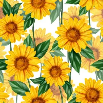 Sunflower seamless pattern Stock-Illustration