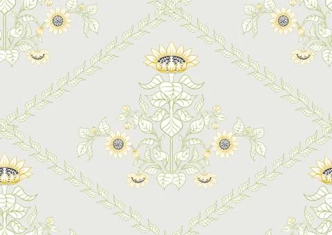 Sunflower. Seamless pattern Stock Illustration