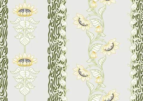 Sunflower. Seamless pattern Stock Illustration