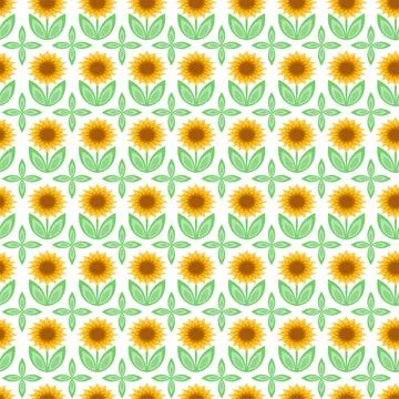 Sunflower seamless pattern. Vector illustration. Stock Illustration