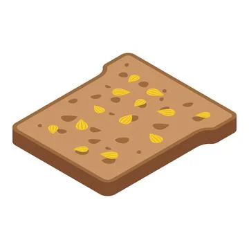 Sunflower seed bread icon, isometric style 스톡 일러스트