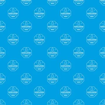 Sunflower seed pattern seamless blue Illustrazione stock