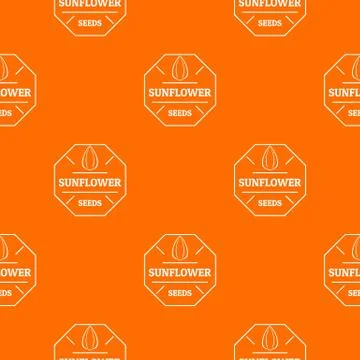 Sunflower seed pattern vector orange Illustrazione stock